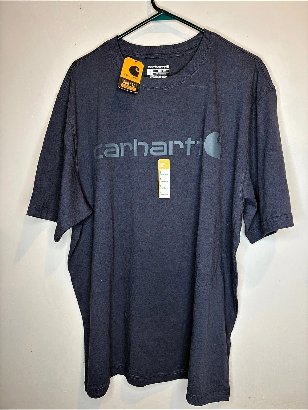 Carhartt Men's Dearborn Loose Fit Heavyweight Logo T-Shirt Blue Large